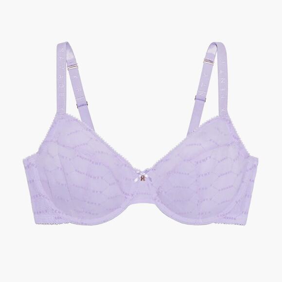 Savage X Fenty Flocked Logo Unlined Bra, 38B - Picture 1 of 8